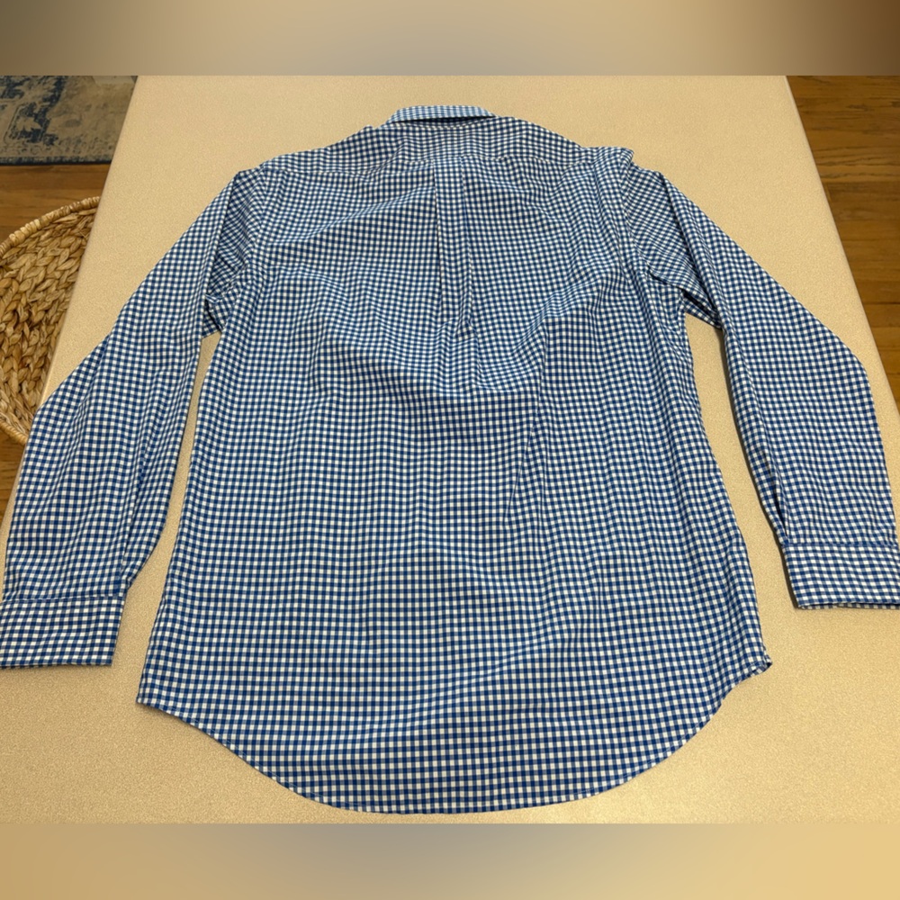 Ralph Lauren polo Classic Fit button down shirt, Blue White Plaid checked - Picture 3 of 4